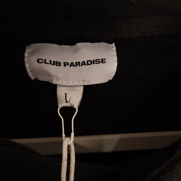 Club Paradise Hoodie A Midnight Romance Black Embroidered Heavyweight Size L - Picture 3 of 6